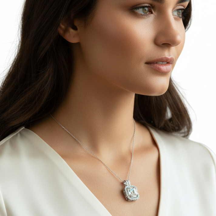 Moissanite Solitaire Pendant Necklace