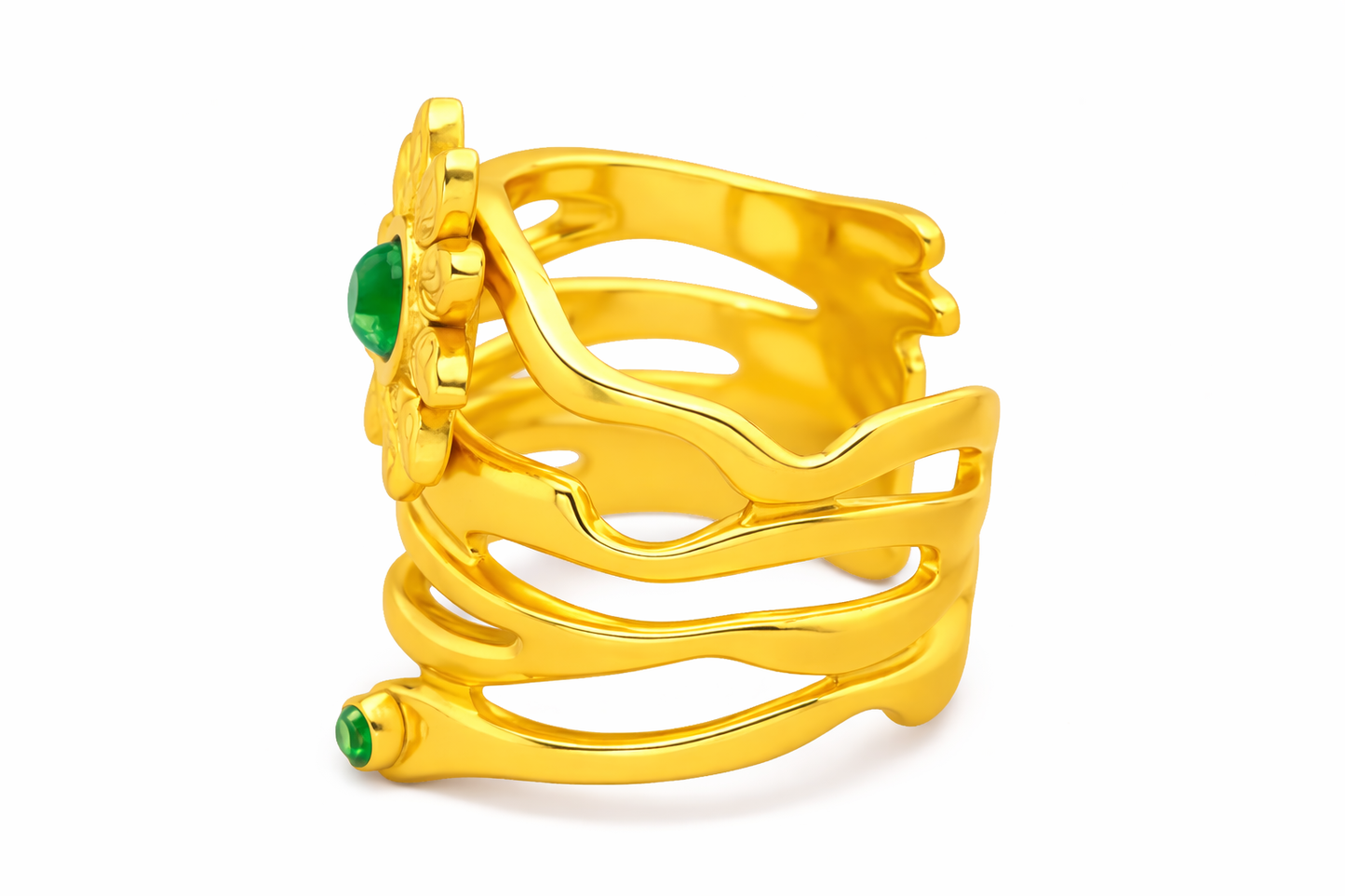 Gold Sunflower Open Ring