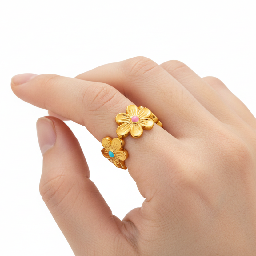 Gold Floral Bloom Ring