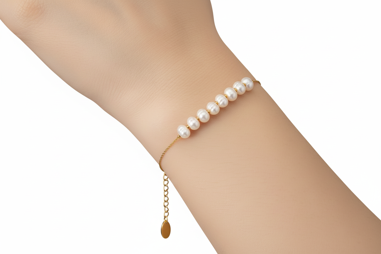 Gold Freshwater Pearl Bracelet