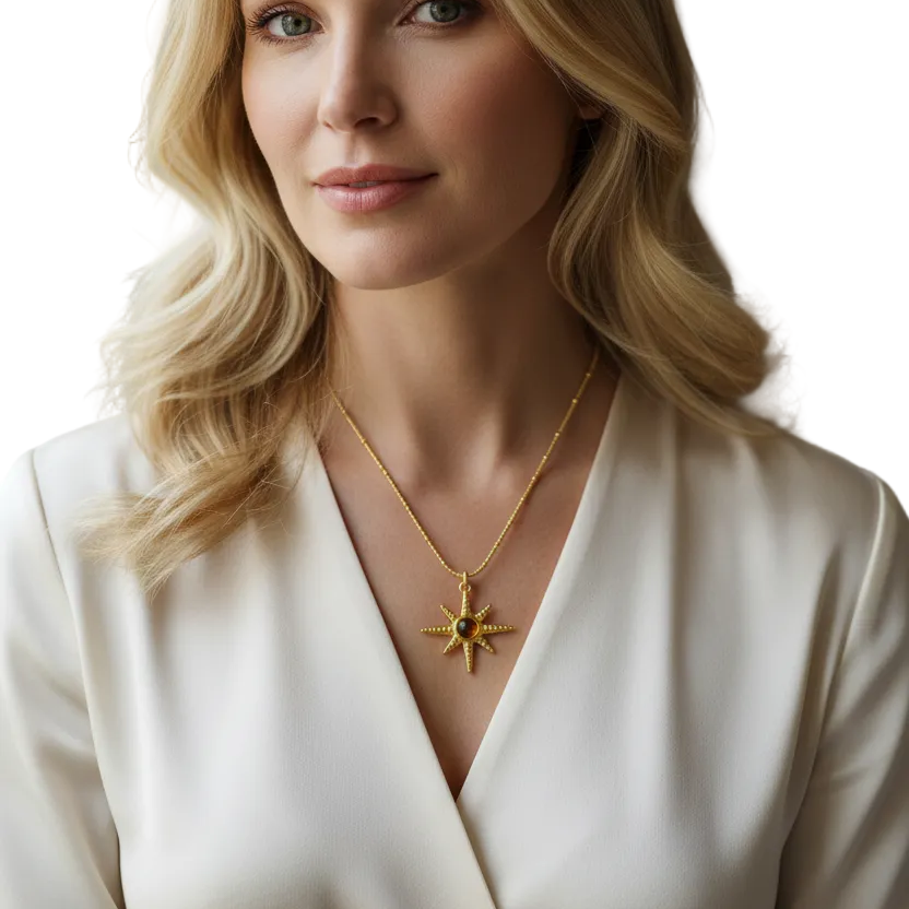 Gold Tiger’s Eye Sunburst Necklace