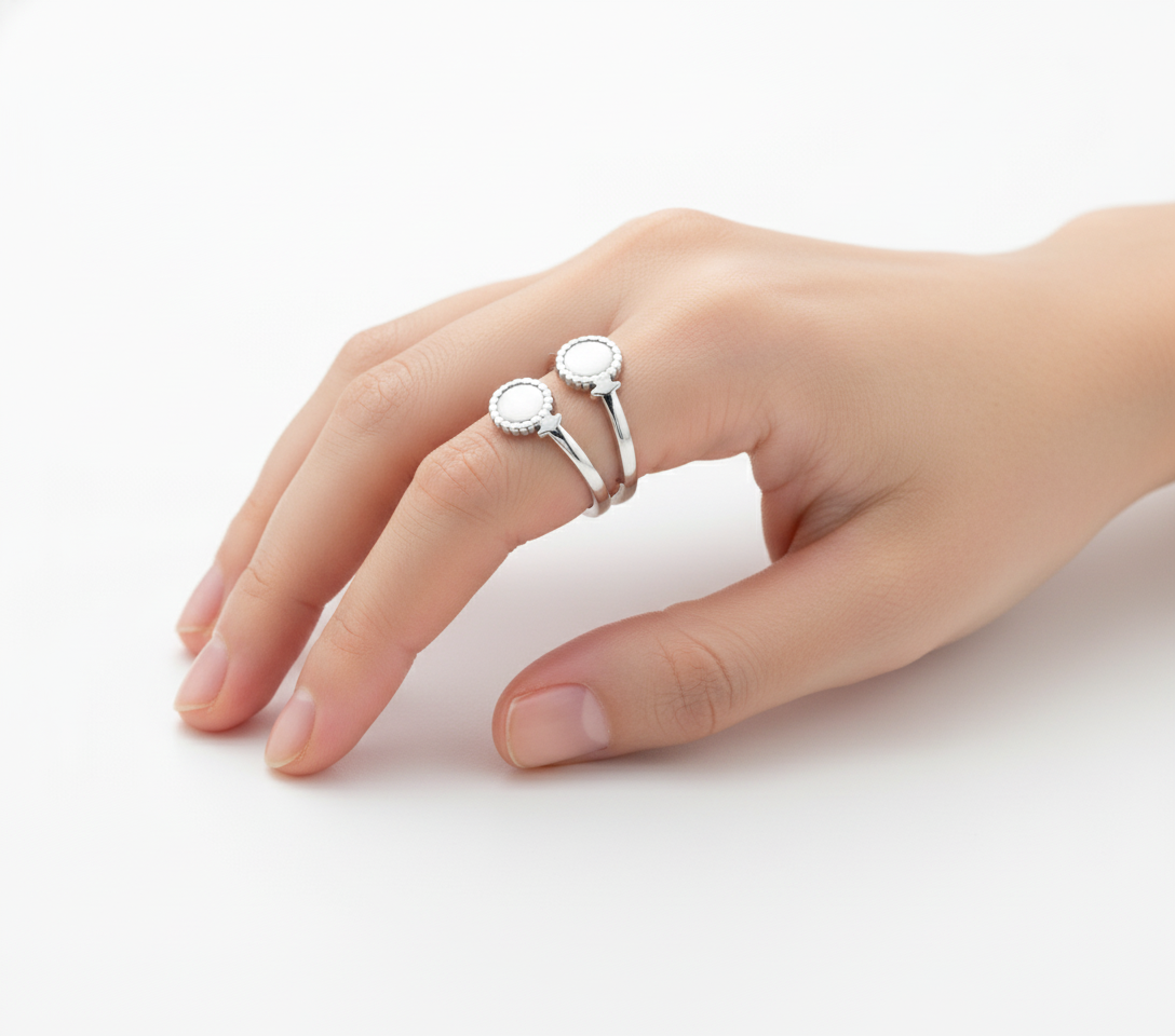 Silver Triple Dot Ring