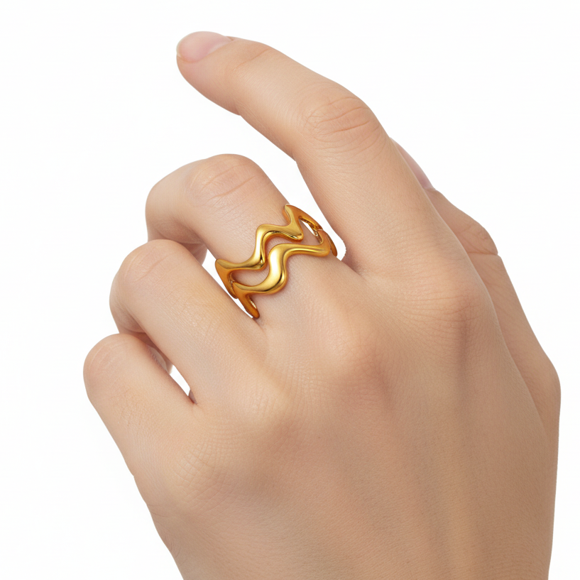 Gold Wave Ring