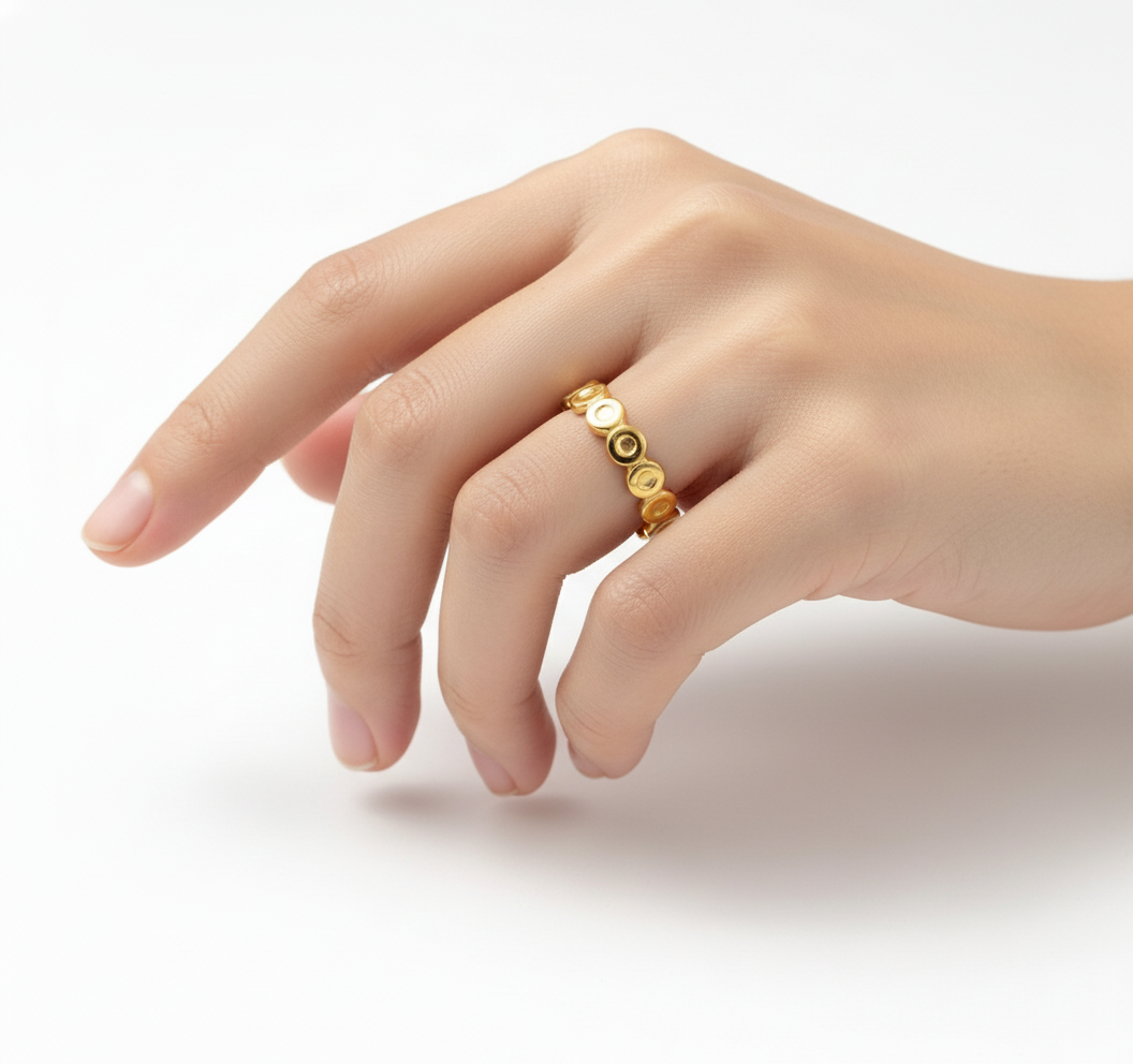 Geometric Retro Gold Ring