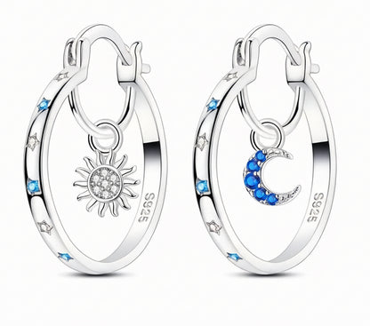 Celestial Sun & Moon Hoop Earrings