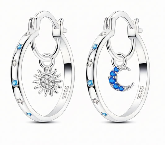Celestial Sun & Moon Hoop Earrings