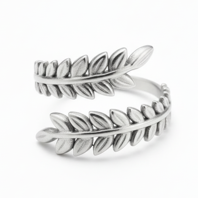 Silver Leaf Ring
