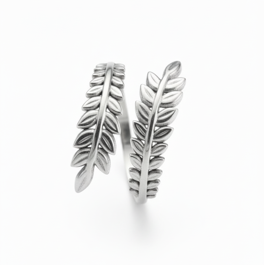 Silver Leaf Ring