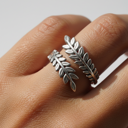 Silver Leaf Ring