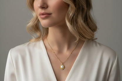 Sunburst Mother of Pearl Gold Necklace