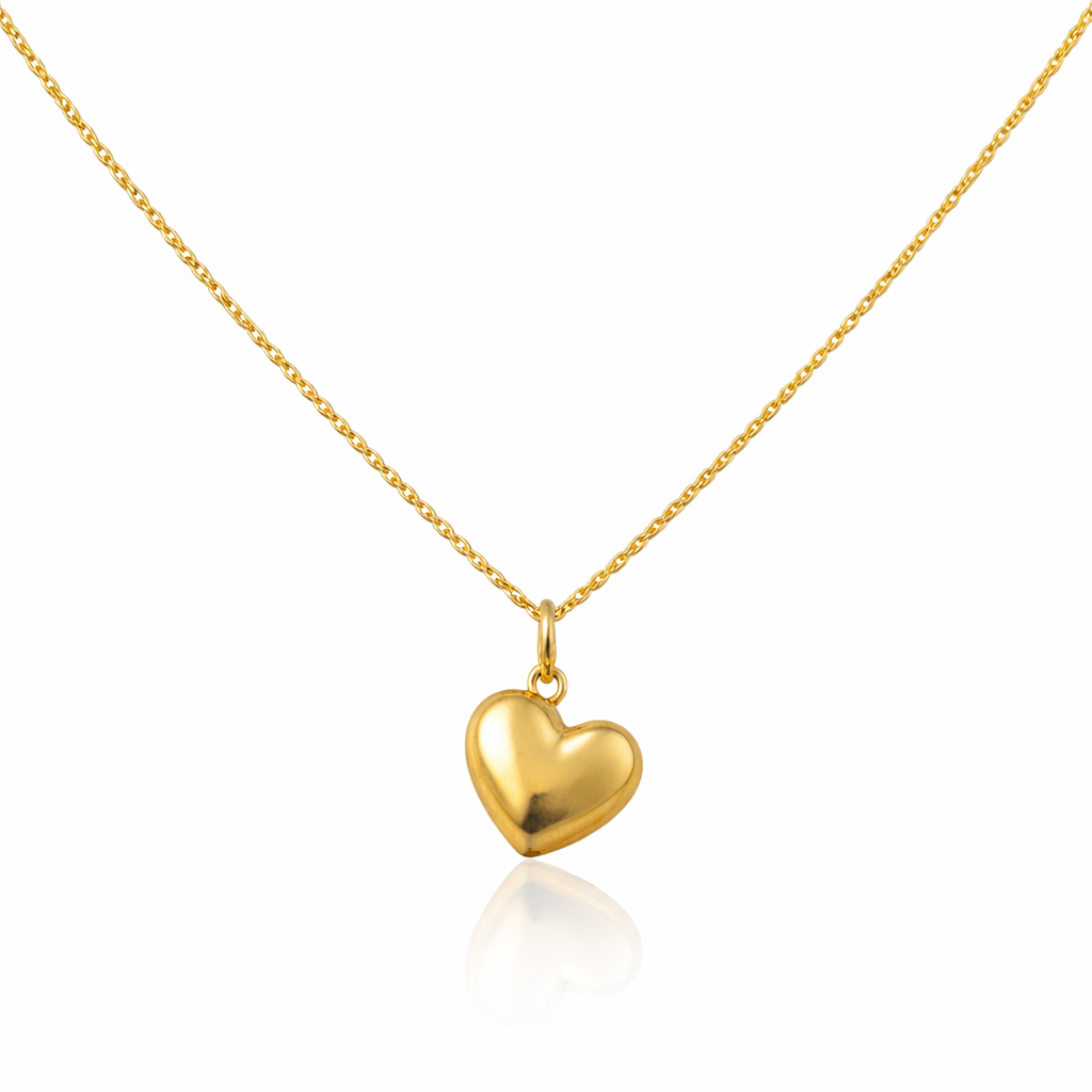 Puffed Heart Pendant Necklace
