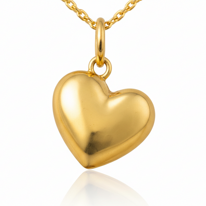 Puffed Heart Pendant Necklace