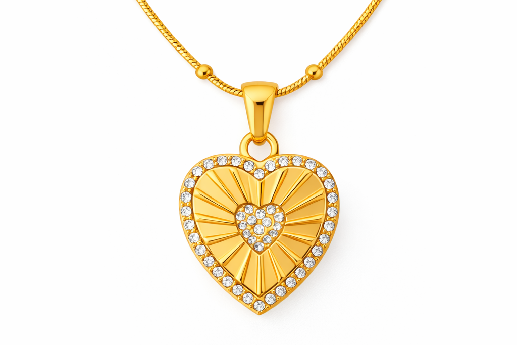 Radiant Heartburst Pendant Necklace