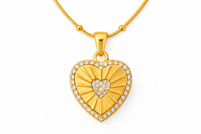 Radiant Heartburst Pendant Necklace