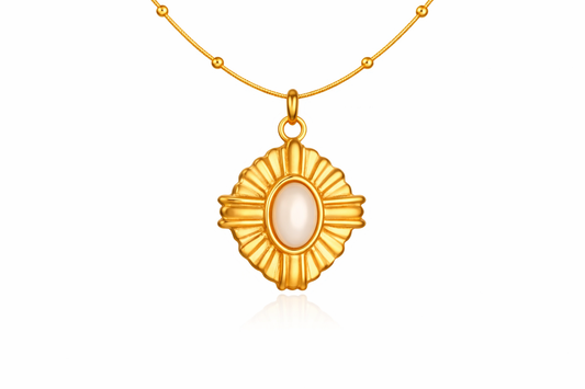 Shell Sunburst Medallion Necklace