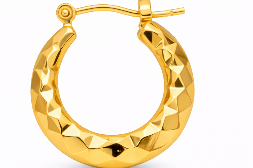 Hammered Gold Hoops