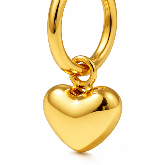 Gold Heart Hoop Earrings