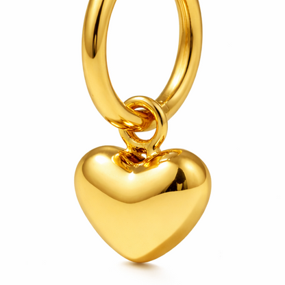 Gold Heart Hoop Earrings