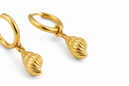 Gold Shell Drop Earrings