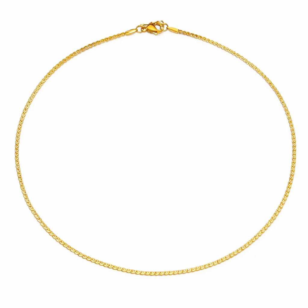 Gold Flat Snake Chain Necklace