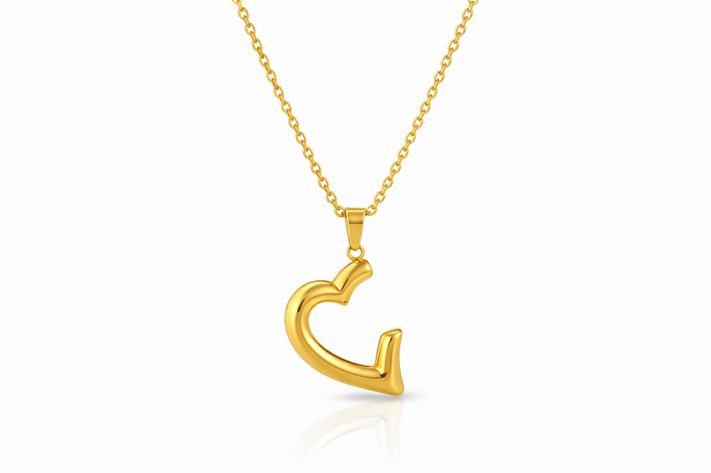 Gold Heart Pendant Necklace