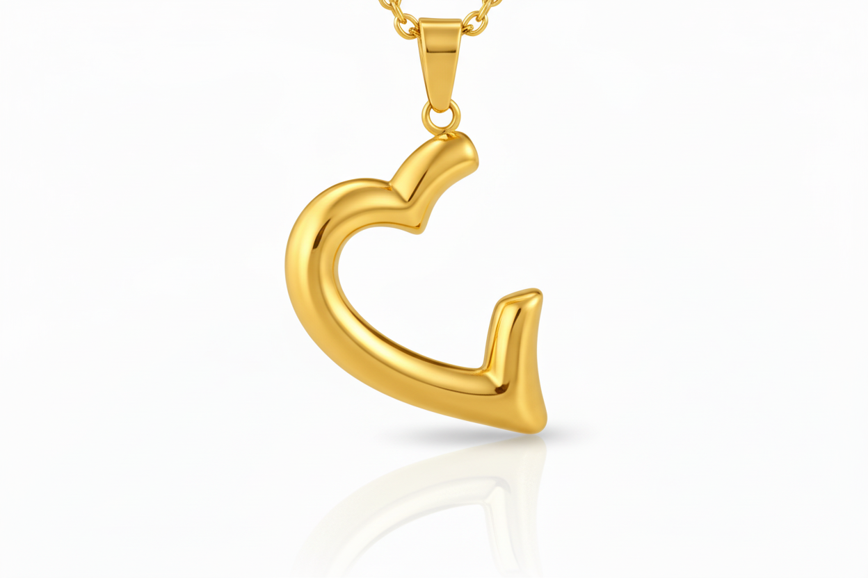 Gold Heart Pendant Necklace
