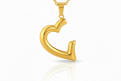 Gold Heart Pendant Necklace