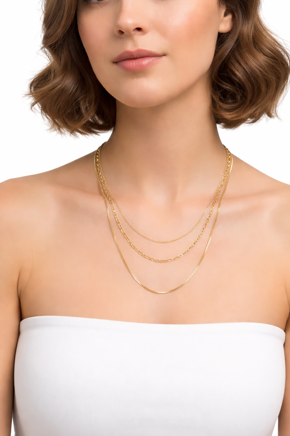 Gold Triple-Layer Necklace