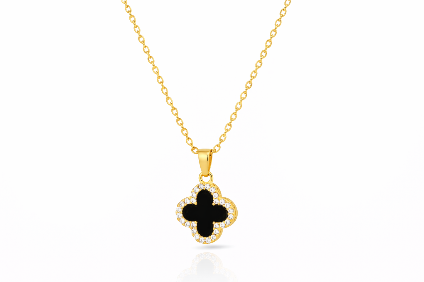 Gold Reversible Clover Pendant Necklace