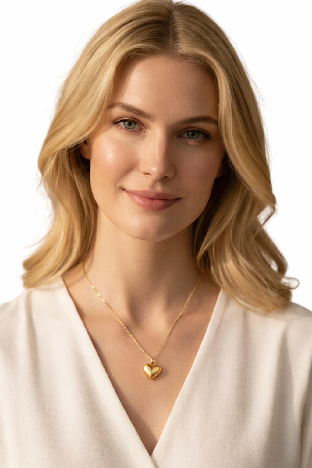 Puffed Heart Pendant Necklace