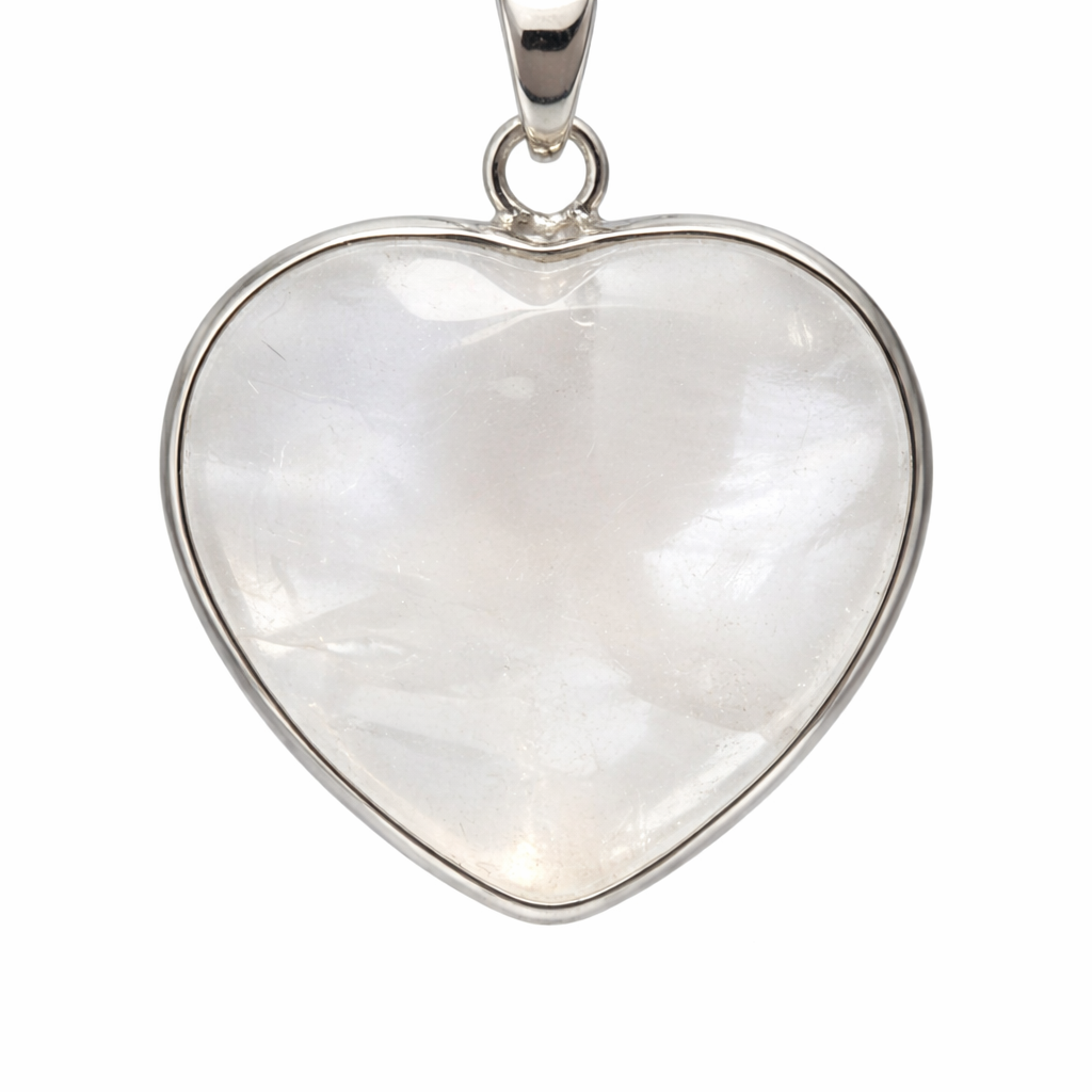 Milky Quartz Heart Pendant Necklace