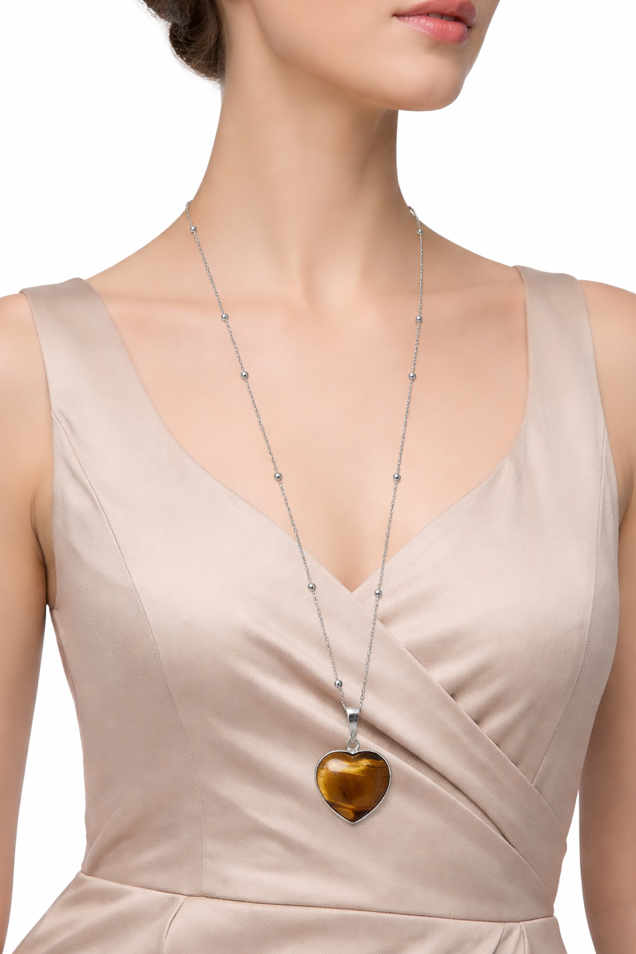 Tiger’s Eye Heart Pendant Necklace