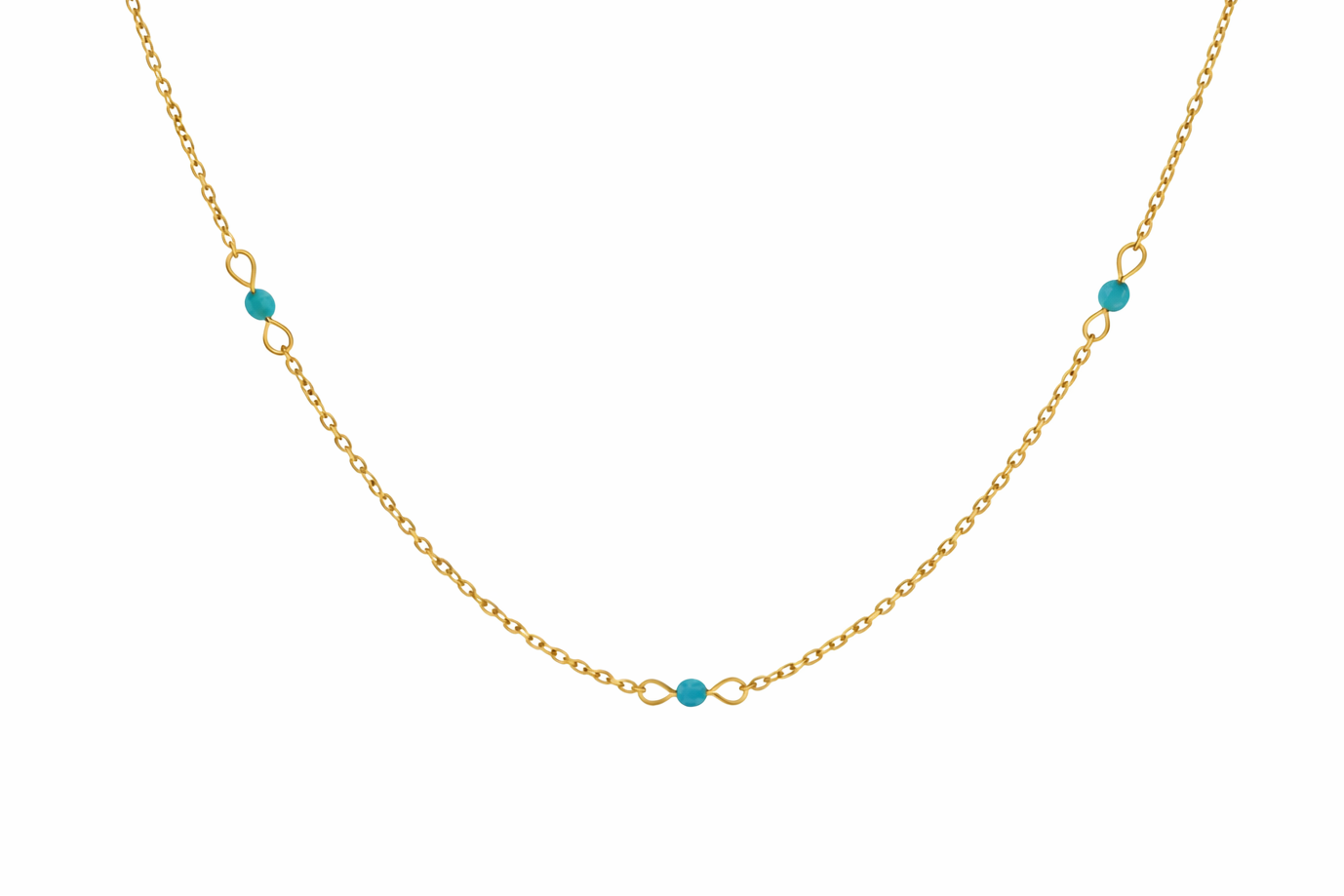 Natural Blue Chalcedony Beaded Necklace