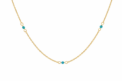 Natural Blue Chalcedony Beaded Necklace