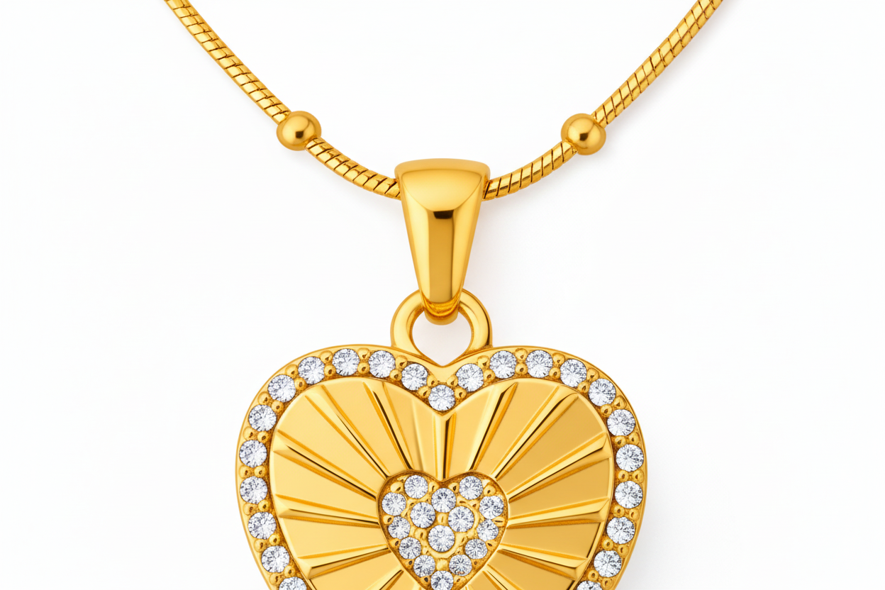 Radiant Heartburst Pendant Necklace