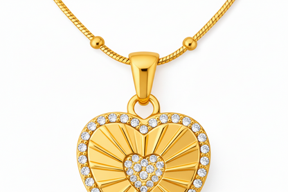Radiant Heartburst Pendant Necklace