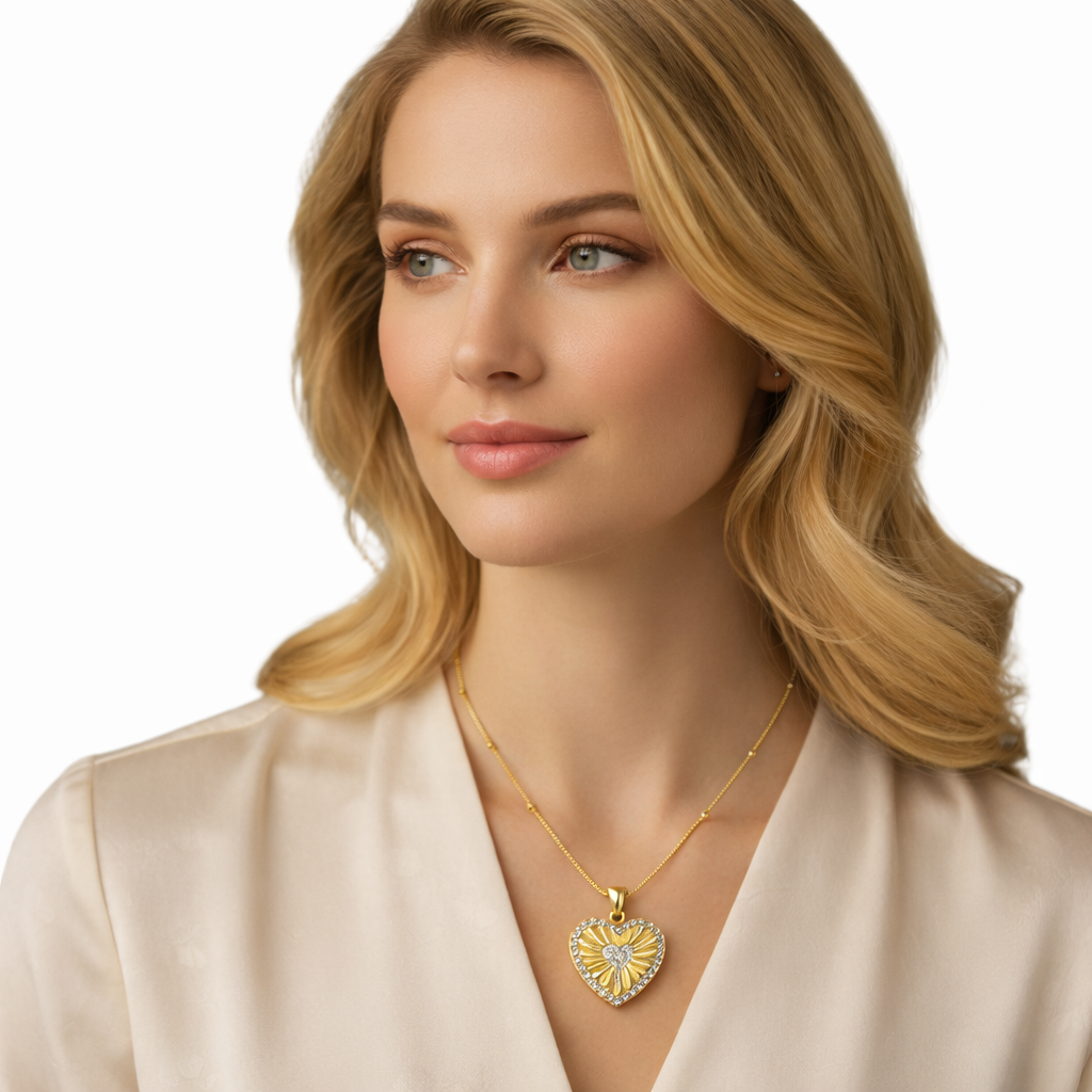 Radiant Heartburst Pendant Necklace
