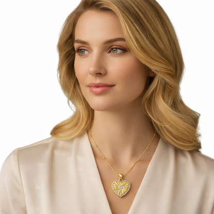 Radiant Heartburst Pendant Necklace