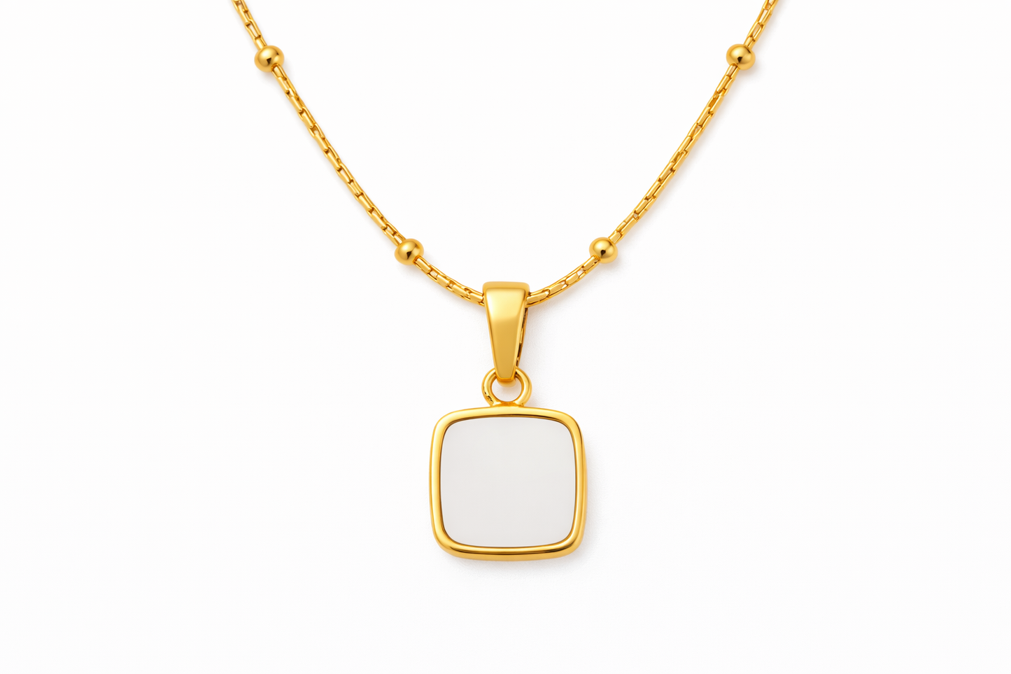 Geometric Square Pendant Necklace