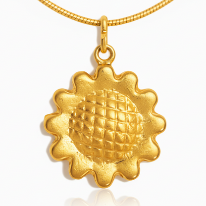 Gold Sunflower Pendant Necklace