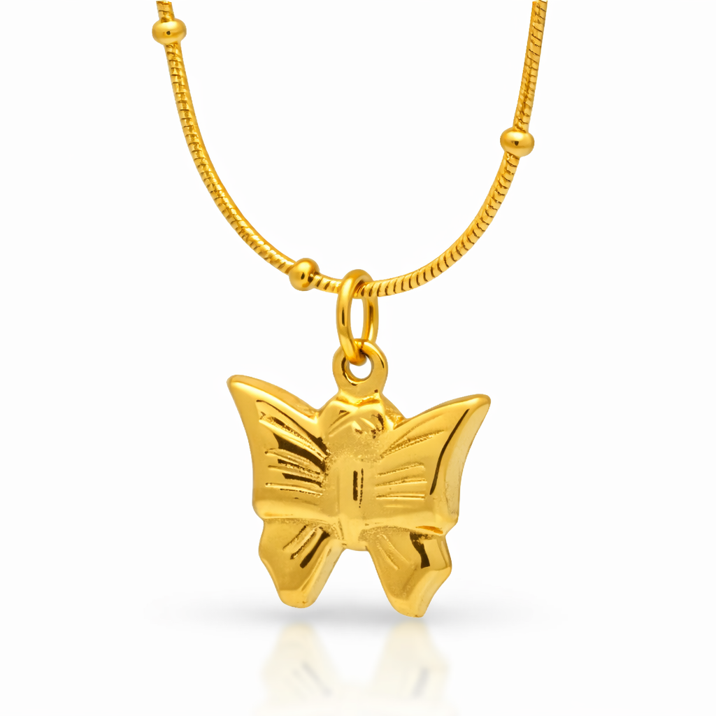 Gold Butterfly Pendant Necklace