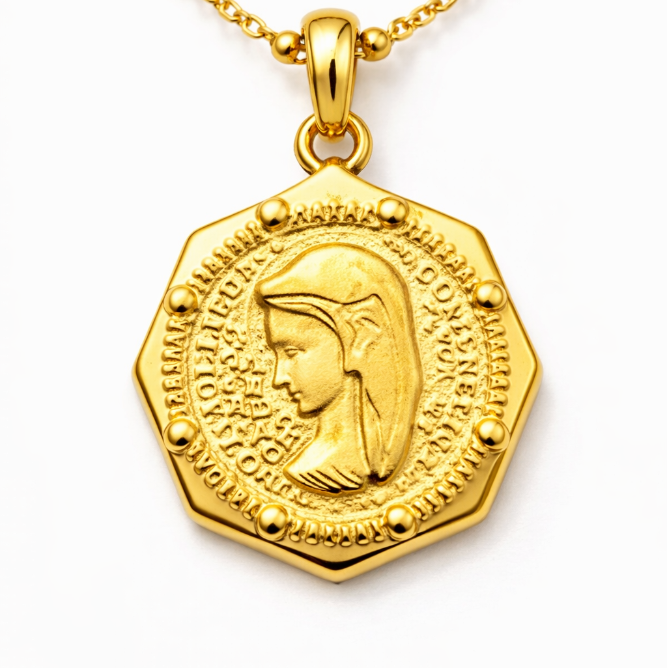 Layered Coin Pendant Necklace