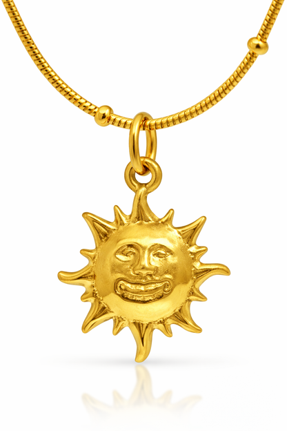 Gold Sun Pendant Necklace