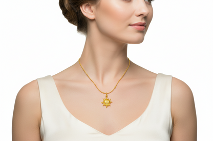Gold Sun Pendant Necklace