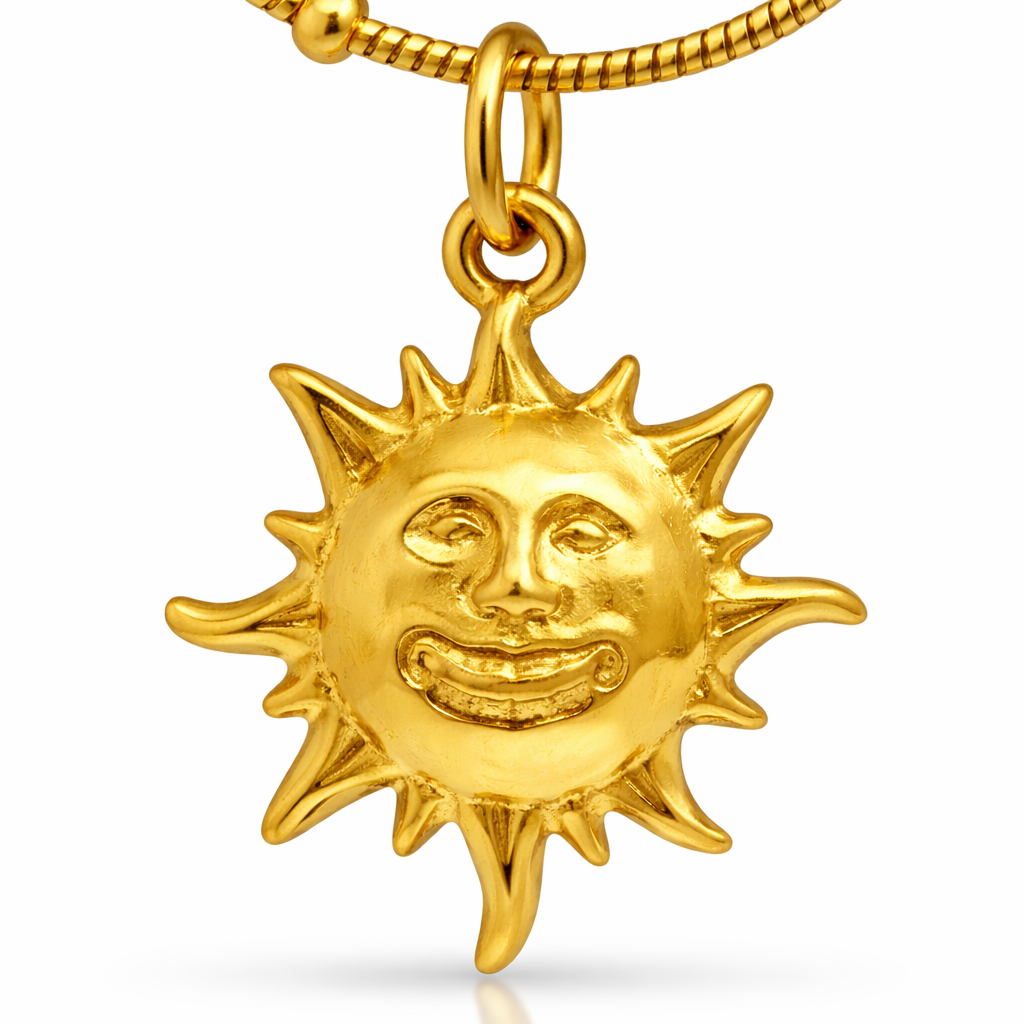 Gold Sun Pendant Necklace