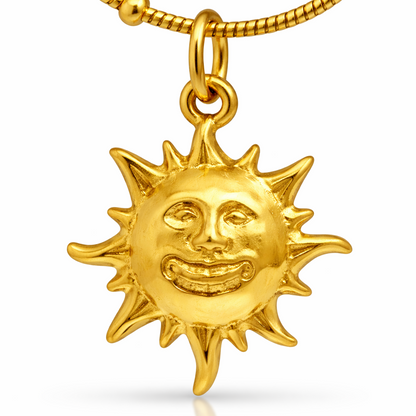 Gold Sun Pendant Necklace