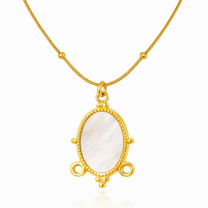 Oval Mother-of-Pearl Gold Necklace