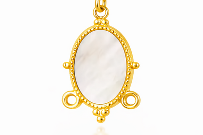 Oval Mother-of-Pearl Gold Necklace