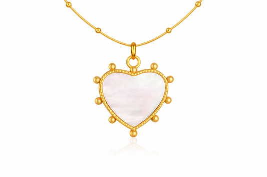 Mother of Pearl Heart Pendant Necklace