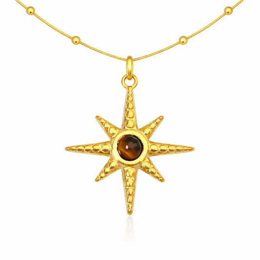 Gold Tiger’s Eye Sunburst Necklace